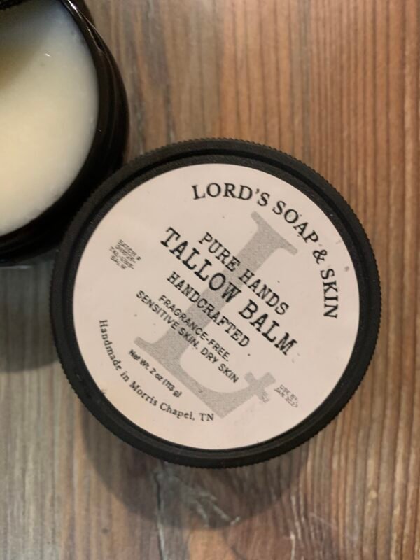 PURE HANDS - BARE TALLOW BALM (FRAGRANCE-FREE) AMBER JAR 2OZ