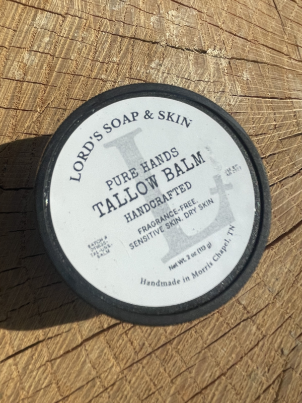 VIRTUOUS HANDS TALLOW BALM - (LAVENDER & LEMONGRASS EO BLEND) AMBER JAR 2 OZ
